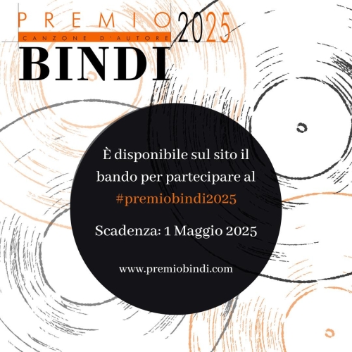 Premio Bindi 2025: iscrizioni aperte fino al 1° m...